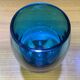 Plat en verre couleur bleu vert de forme ogive
