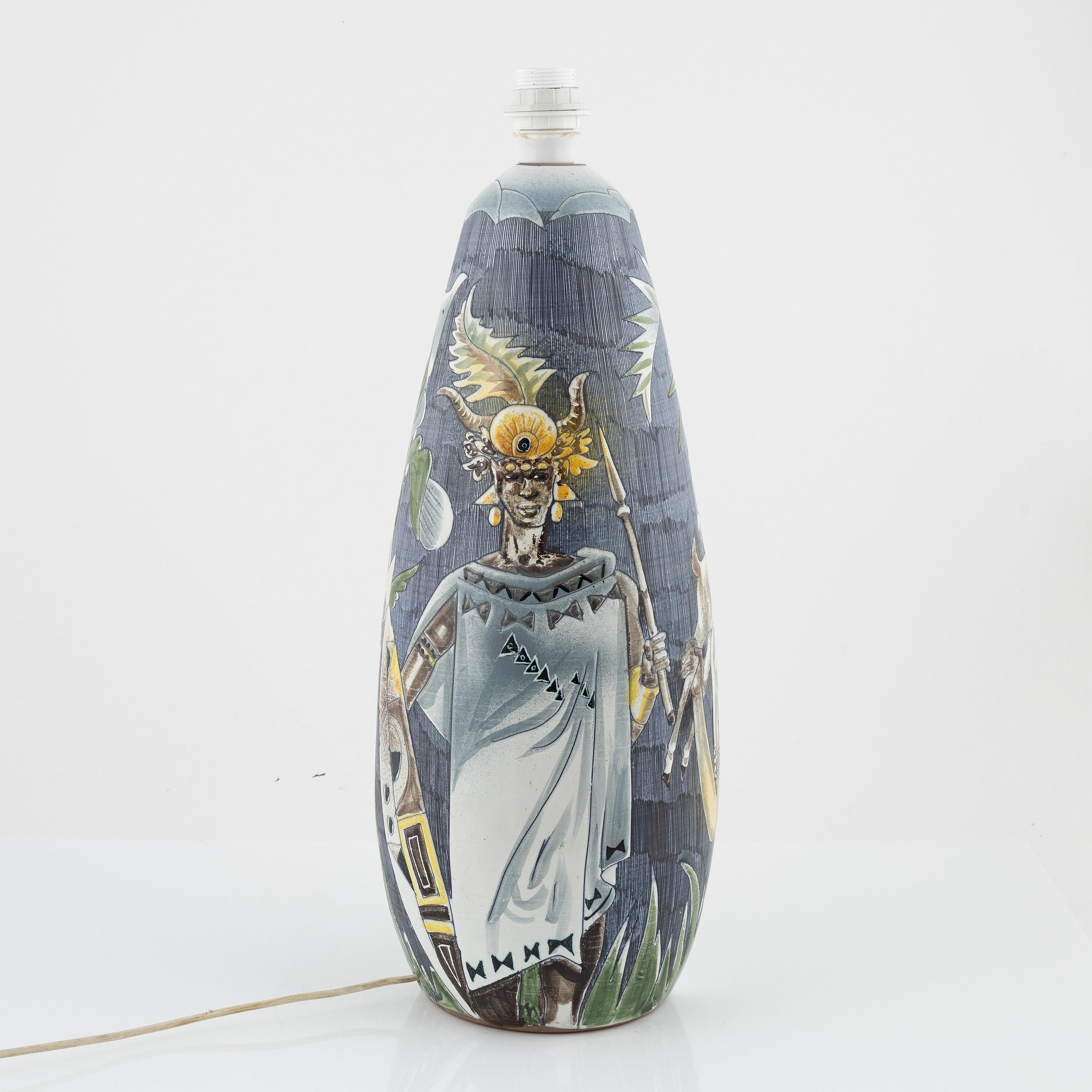 Marian Zawadski Tiglmans lamp ceramic Sweden 1962 Signed