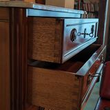 Louis XVI style semainier in mahogany veneer