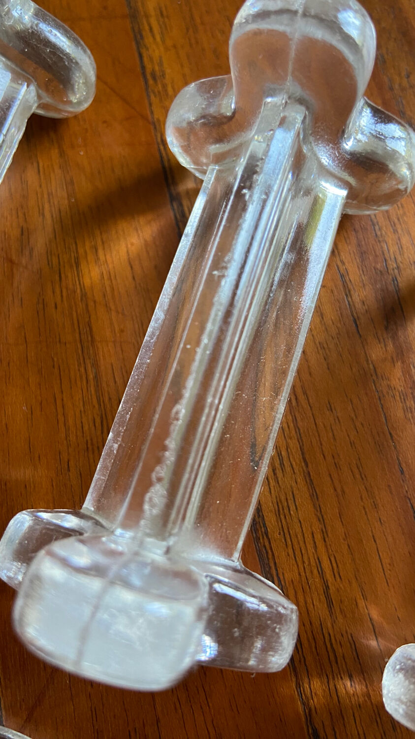Set de 8 porte couteaux vintage en verre 1960