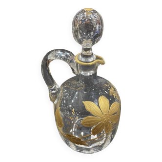 Carafe Baccarat en Cristal Doré Émaillé du 19ème Siècle