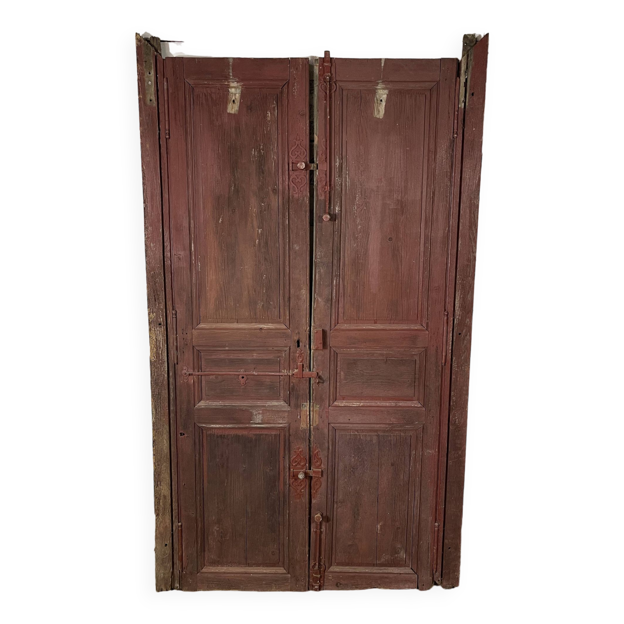 Double weathered wooden door