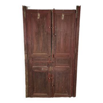 Distressed wooden double doors