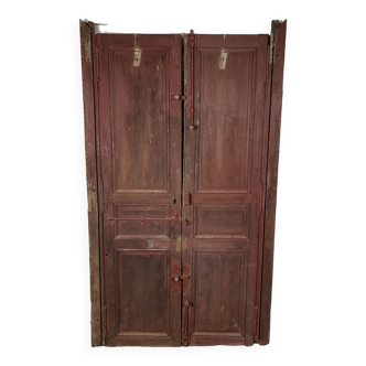 Double weathered wooden door