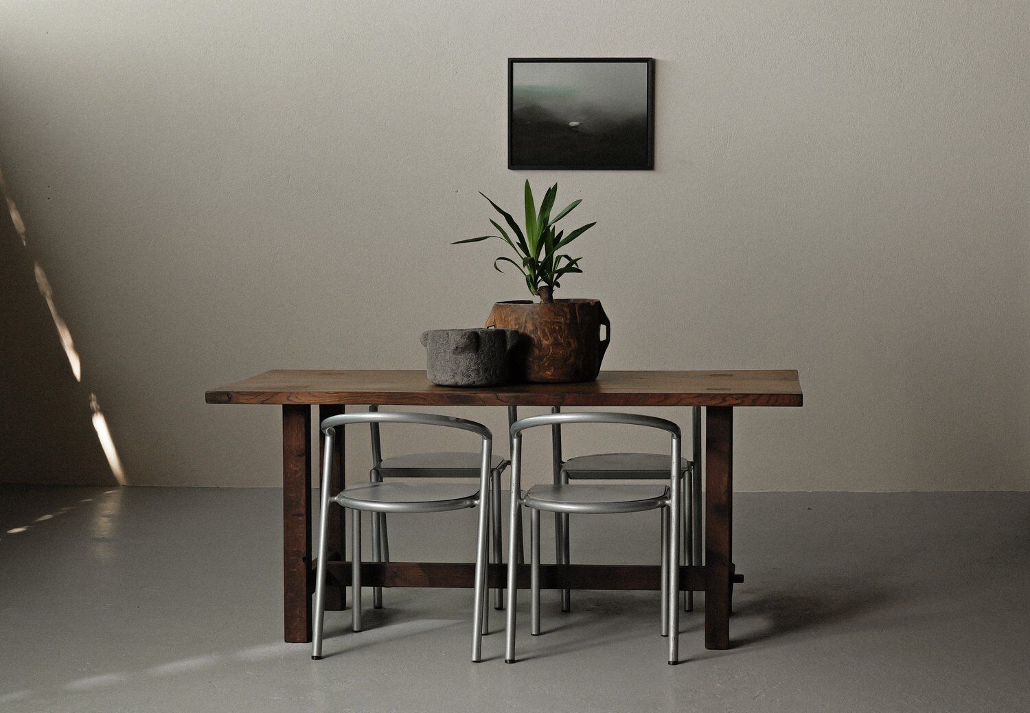 Solid oak farmhouse table, 1970 – Handcrafted