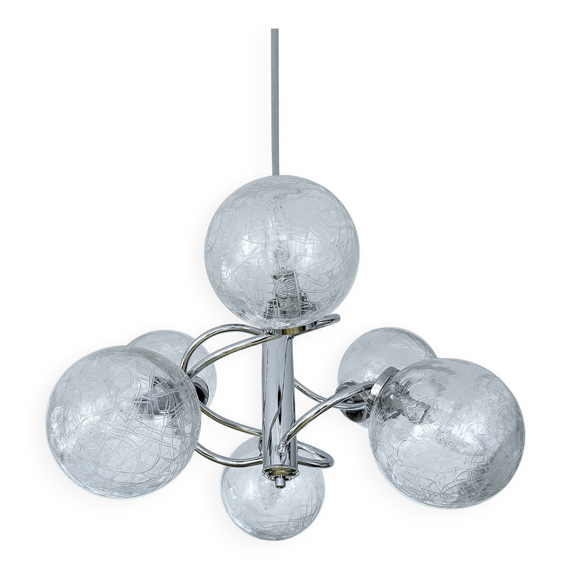 Vintage 70 Chrome Glass Suspension