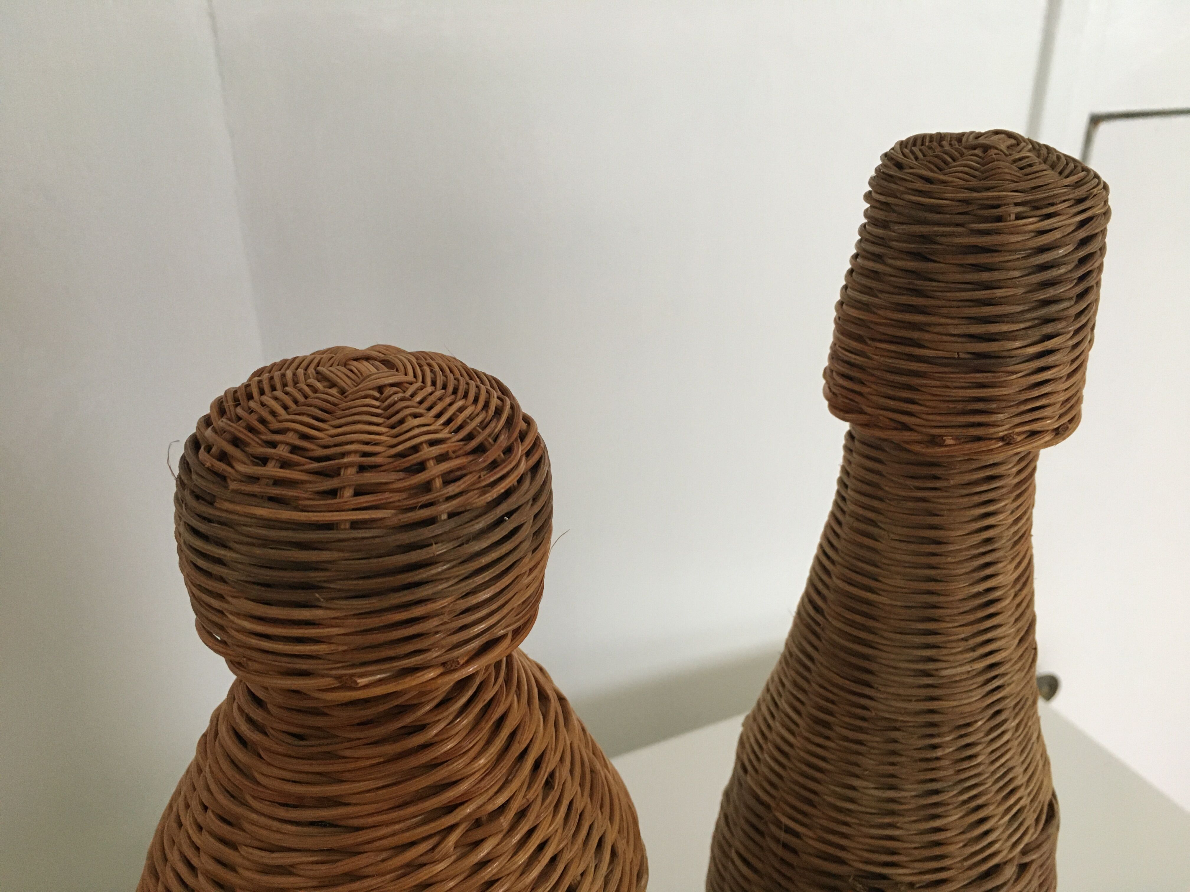 Set of 3 rattan bottles