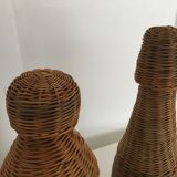Set of 3 rattan bottles