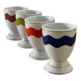 4 coquetiers porcelaine vintage