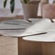 Table basse feuille Monstera – Acier inox brossé – Design sculptural