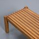 Two-tone wooden graphic coffee table, circa 1960.