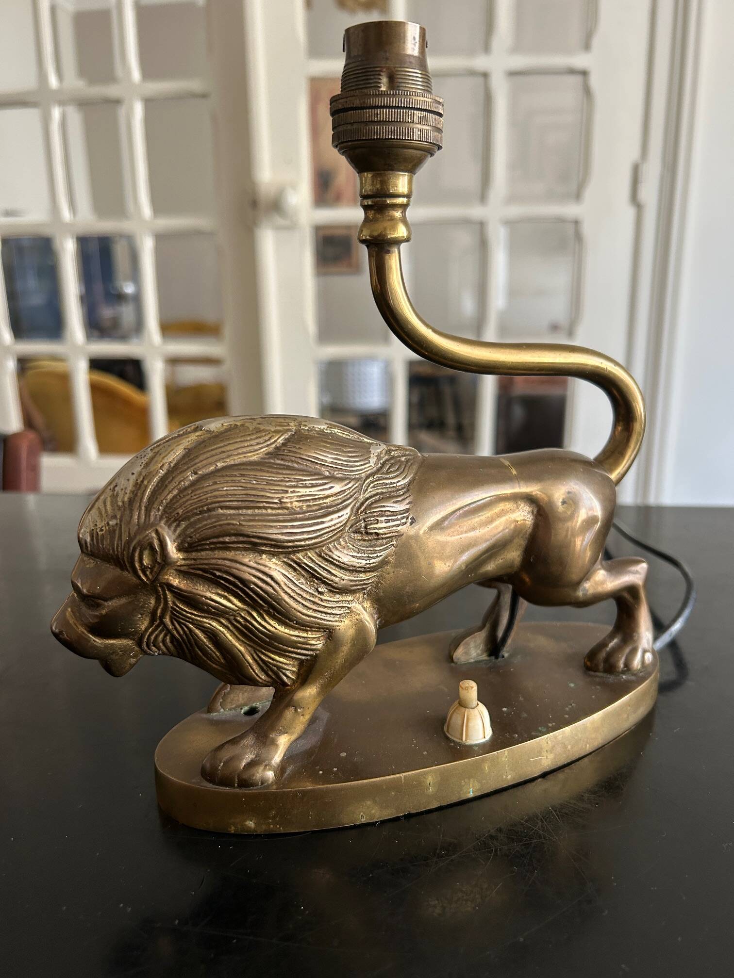 vintage brass lamp "Lion"