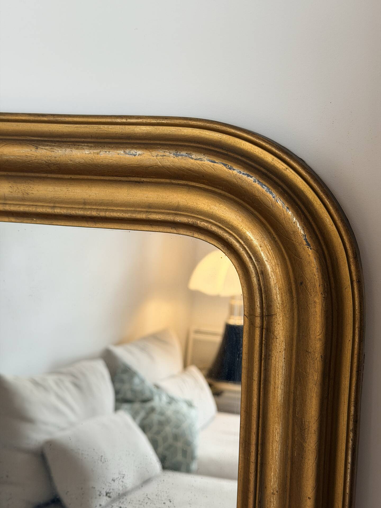 Louis-Philippe gilded mirror with mercury glass 89x65cm