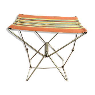 Camping seat beach fabric metal holiday vintage fishing