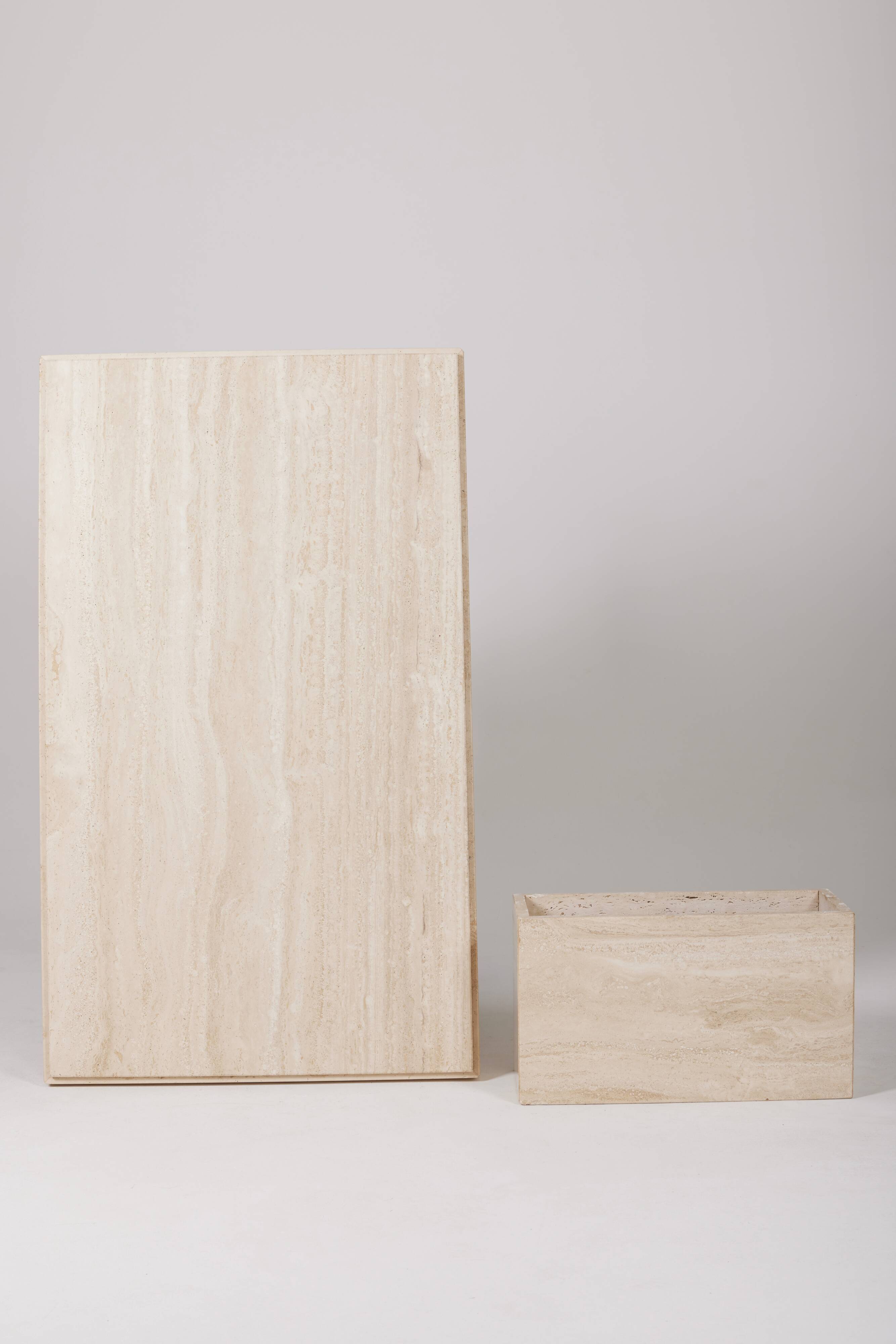 Travertine coffee table, 1970s