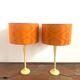 Pair of vintage upcycled lamps - upcycling - Orange pop