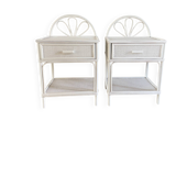 Pair of Vintage Rattan Bedside Tables