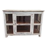 Small old white wooden display case