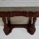 Biedermeier mahogany wall console table or desk with leather inlay top and drawer