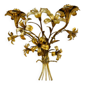 Old pair of gilded candlesticks
