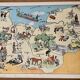 Old poster illustrated map of Normandy 1935 - JP Pinchon
