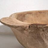 Large antique solid wood bowl (c.1900) #1
