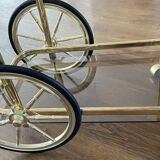 Brass and smoked glass bar trolley, 2 trays