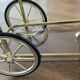 Brass and smoked glass bar trolley, 2 trays