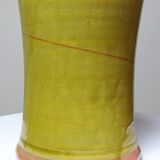 Decorative spice jar in vintage two-tone glazed stoneware, handcrafted