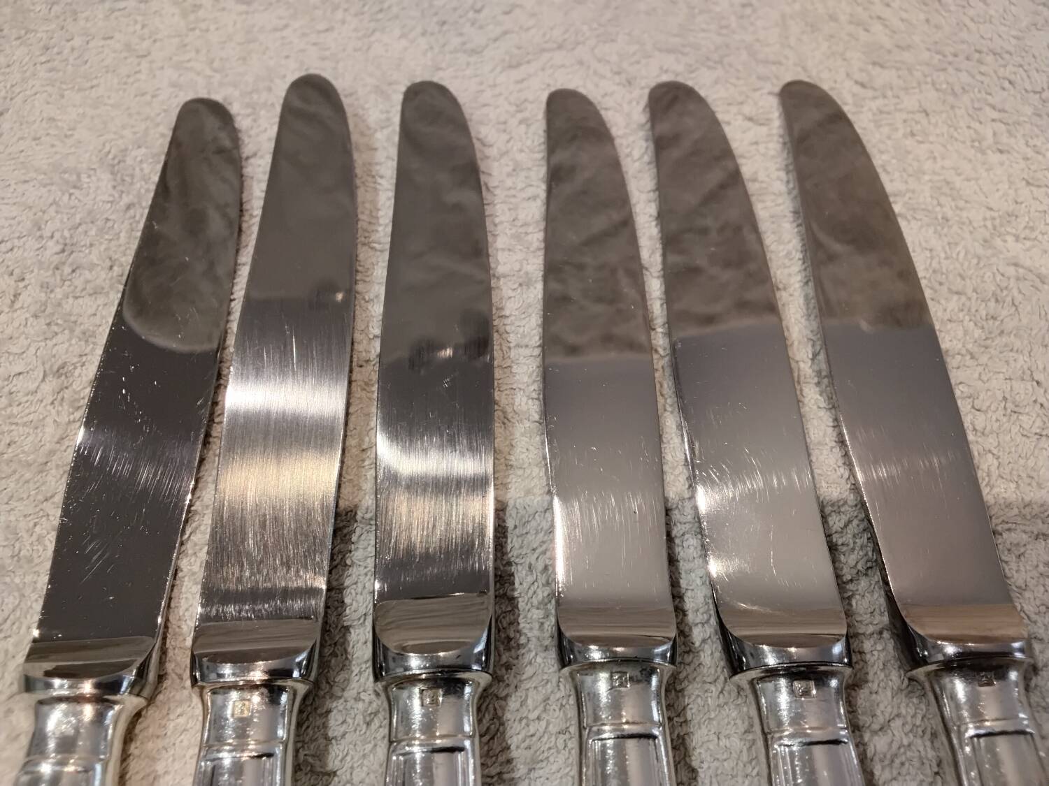 6 silver-plated dessert knives by Christofle Albi, 19.8cm