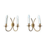 Pair brass wall lighjt