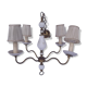 Lustre à 4 branches en métal doré et opaline