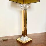 Hollywood regency brass and lucide table lamp