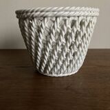 Italian woven ceramic cachepot, 1960s