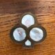 Old Clover Shape Box Brass + Mother-of-Pearl Vintage