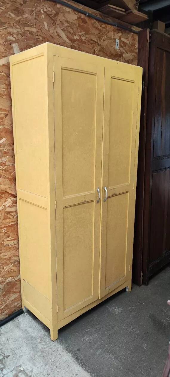 two-door wooden workshop cabinet