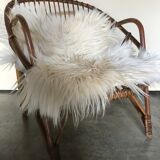 Rattan armchair vintage shell adult 1960