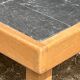 Vintage coffee table in solid wood and slate – 1970s – Modernist style