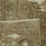 Handmade oriental unique 1980s 280 cm x 385 cm beige wool carpet