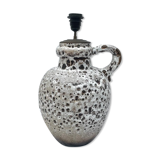 Fat lava enamelled white ceramic lamp