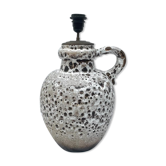 Fat lava enamelled white ceramic lamp