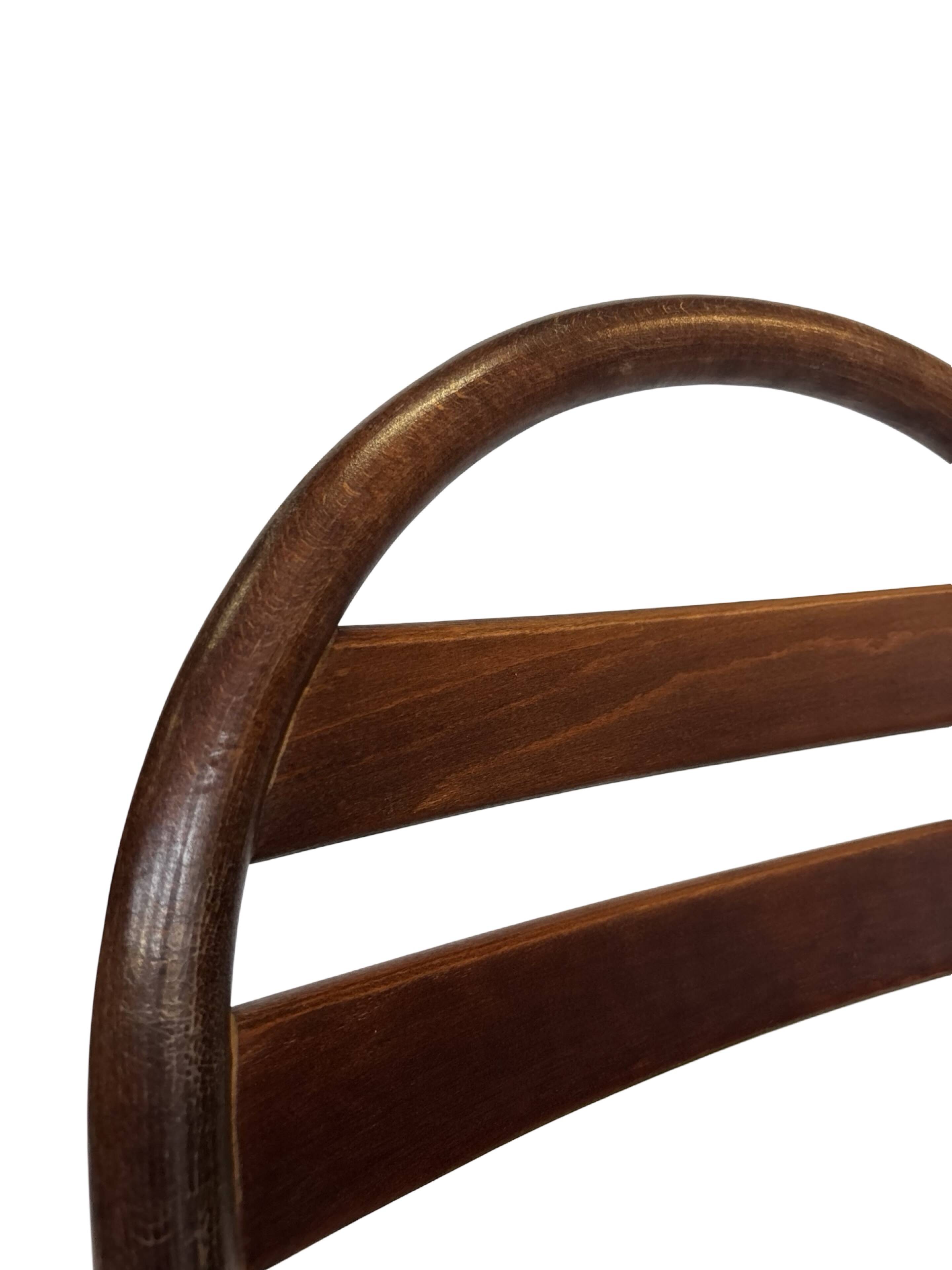 Vintage wooden folding chair with webbing seat 60s minimalist design