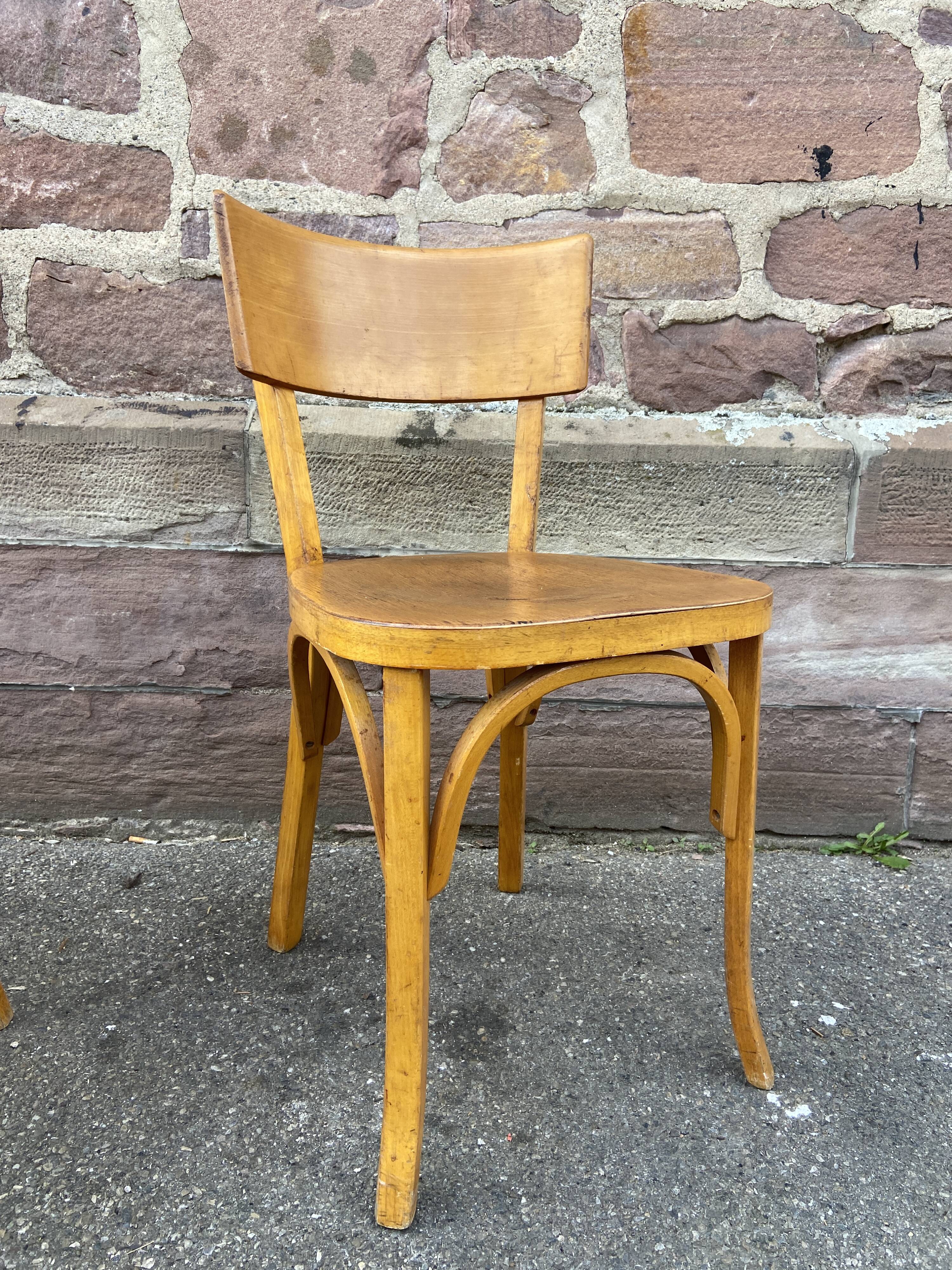 4 chairs bistro café baumann bentwood from the 1950s