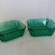 Emerald green glass ramekins Arcoroc, crystal glassware from Arques.