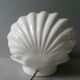 Shell lamp in white ceramic and opaline, 80s