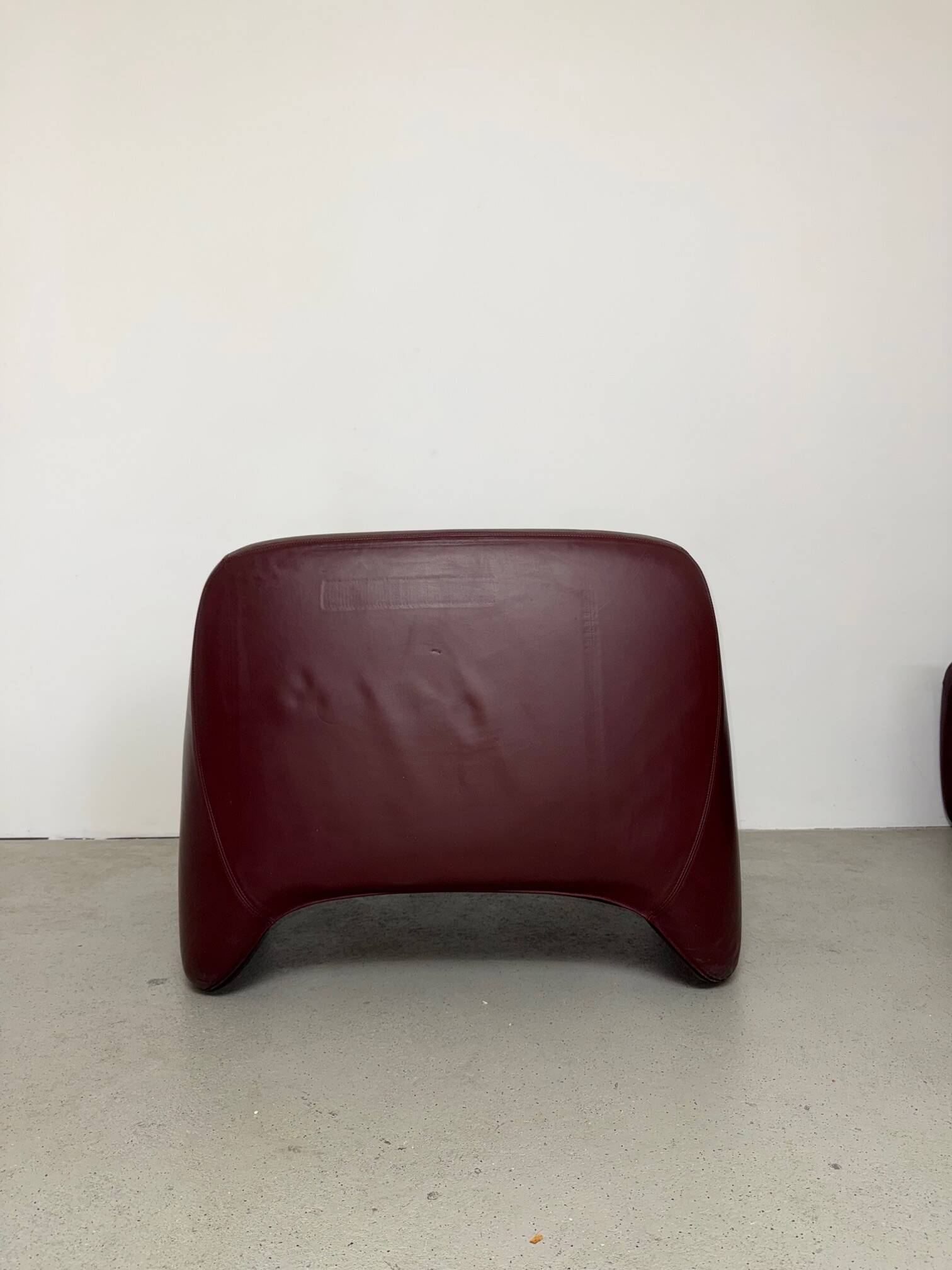 Sculptural Leather Lounge Chair by Cinova, Italy 1970s