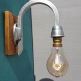 Pair art deco aluminum sconces