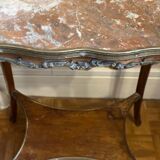 Louis XV Style Side Table with Marble Top - Late 19th Century