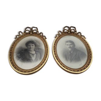 Pair of portraits in gilded frames