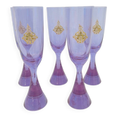 5 Orientalist champagne coupes, circa 1970
